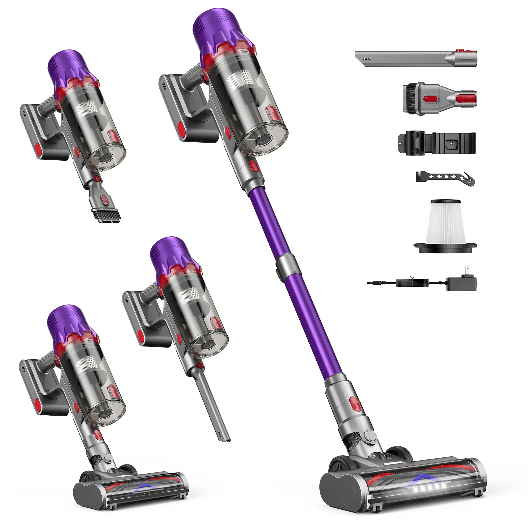 Cordless Vacuum Cleaner, Runtime Powerful Suction, Self-Standing
